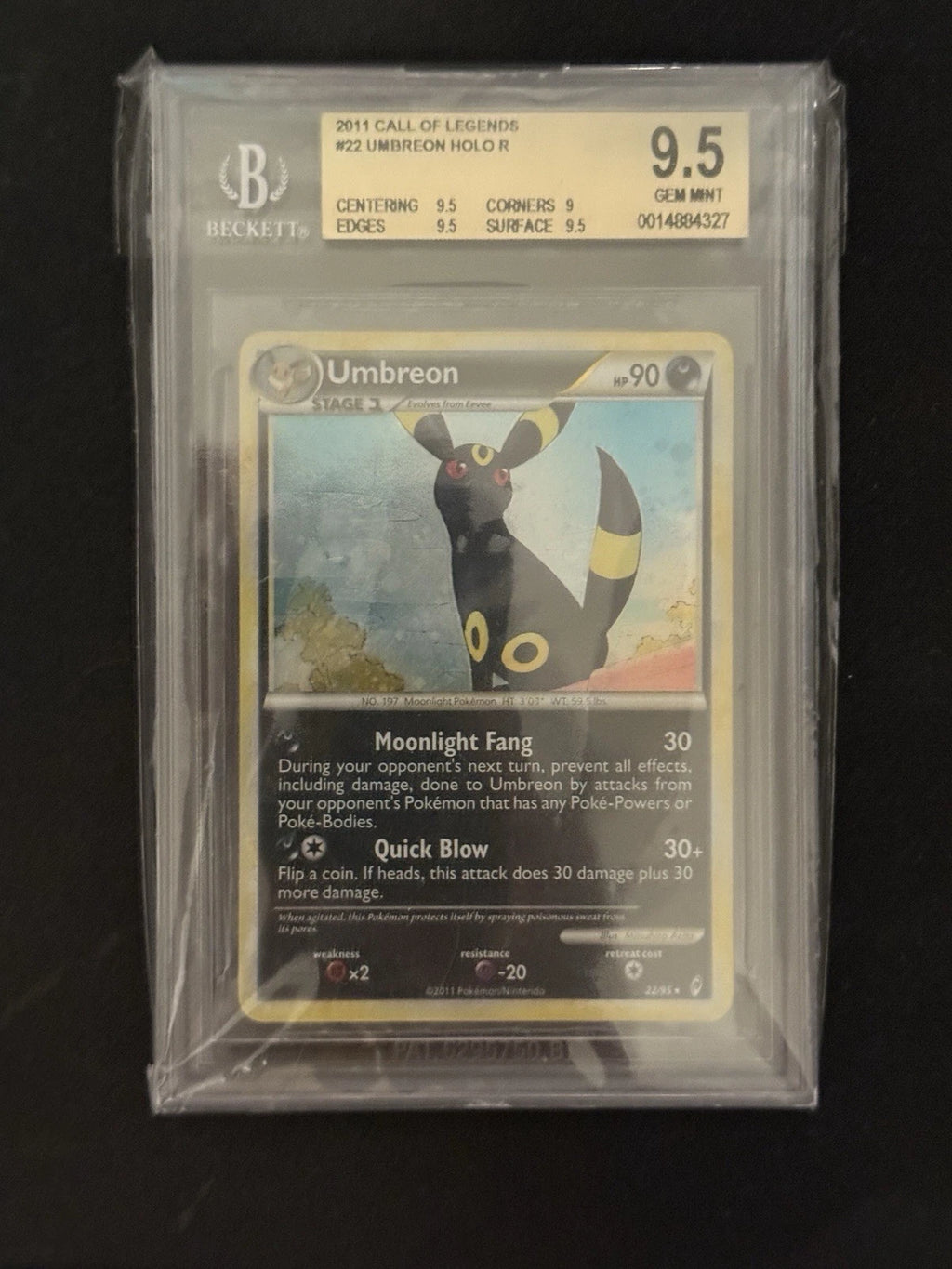 Umbreon 22/95 Call of Legends Holo BGS 9.5 (POP 4) MORE RARE THAN PSA 10