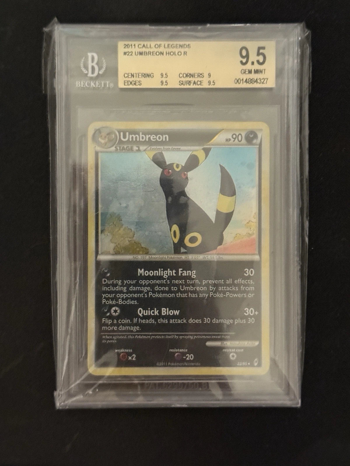 Umbreon 22/95 Call of Legends Holo BGS 9.5 (POP 4) MORE RARE THAN PSA 10