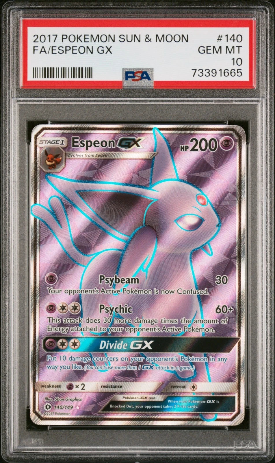 Espeon GX #140/149 Pokemon Sun & Moon GEM MINT PSA 10